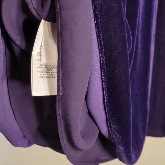 POLO Ralph Lauren Purple Velvet Midi Skirt A Line- Size Medium-NWOT - Picture 4 of 10